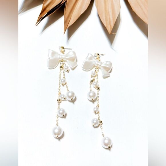 Pearl drop earrings S262 - Picture 1 of 3
